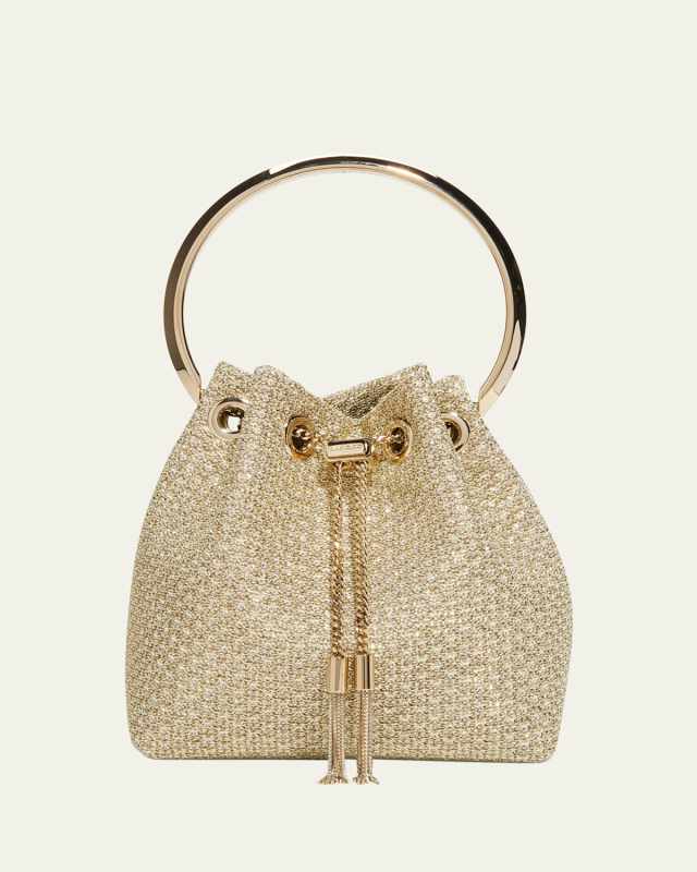 Bon Bon Metallic Top-Handle Bucket Bag
